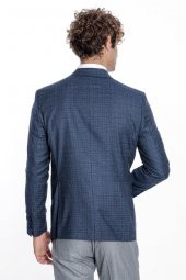Desenli Slim Fit Lacivert Erkek Ceket - 10