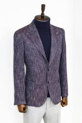 Desenli Slim Fit Spor Mor Erkek Ceket - 3