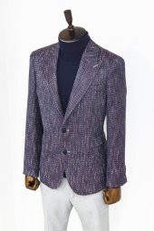 Desenli Slim Fit Spor Mor Erkek Ceket - 7