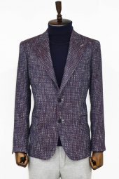 Desenli Slim Fit Spor Mor Erkek Ceket - 1