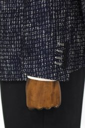 Desenli Slim Fit Spor Lacivert Erkek Ceket - 6