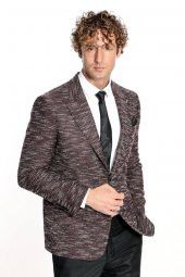 Desenli Slim Fit Spor Bordo Erkek Ceket - 7
