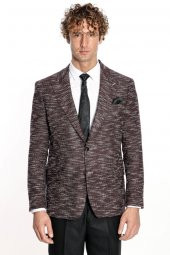 Desenli Slim Fit Spor Bordo Erkek Ceket - 8