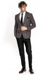 Desenli Slim Fit Spor Bordo Erkek Ceket - 6