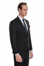 Desensiz İki Parça Slim Fit Siyah Erkek Takım Elbise - 9