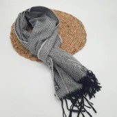 Balık Sırtı Klasik ve Spor Erkek Atkı Açık Gri Renk - 2