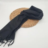 Balık Sırtı Klasik ve Spor Erkek Atkı Siyah Renk - 4