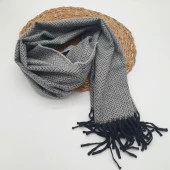 Balık Sırtı Klasik ve Spor Erkek Atkı Açık Gri Renk - 12