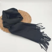 Balık Sırtı Klasik ve Spor Erkek Atkı Siyah Renk - 6