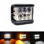 Off Road Led Lamba Delici Yayıcı Beyaz Turuncu Flaşlı Kare Sis Farı Projektör 45W 12 Led Metal Arazi Çalışma Lambası 1 Adet - 7