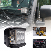 Off Road Led Lamba Delici Yayıcı Beyaz Turuncu Flaşlı Kare Sis Farı Projektör 45W 12 Led Metal Arazi Çalışma Lambası 1 Adet - 11