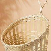 2'li Set Bambu Sepet Asılabilir Düzenleyici MeridyenDukkan 20x57x20 Cm Natürel Sepet-Kutu - 2