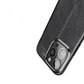 Apple iPhone 14 Pro Max Kılıf Deri Görünümlü Niss Silikon Kapak - 5