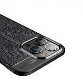 Apple iPhone 14 Pro Max Kılıf Deri Görünümlü Niss Silikon Kapak - 6