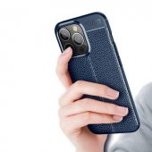 Apple iPhone 14 Pro Max Kılıf Deri Görünümlü Niss Silikon Kapak - 9