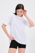 Beyaz Baskılı Oversize T-Shirt - 2
