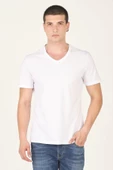 %100 Pamuk Basic 2'li Erkek T-Shirt Siyah/Beyaz - 3