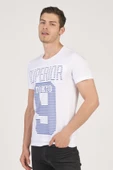 %100 Pamuklu Kabartma Baskılı Bisiklet Yaka Erkek T-Shirt - 6