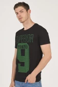 %100 Pamuklu Kabartma Baskılı Bisiklet Yaka Erkek T-Shirt - 7