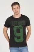 %100 Pamuklu Kabartma Baskılı Bisiklet Yaka Erkek T-Shirt - 8