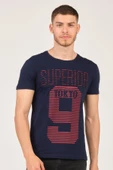 %100 Pamuklu Kabartma Baskılı Bisiklet Yaka Erkek T-Shirt - 2