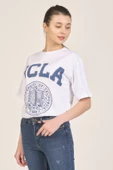 Beyaz Baskılı T-shirt - 6