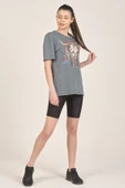 Antrasit Baskılı T-shirt - 1