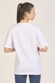 Beyaz Baskılı T-shirt - 5