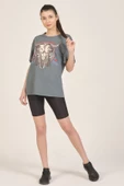 Antrasit Baskılı T-shirt - 2