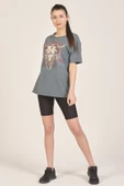 Antrasit Baskılı T-shirt - 3