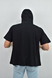 ZİDAN 333 KAPŞONLU DÜŞÜK KOL KANGURU CEP OVERSIZE T-SHIRT - 10
