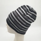 Beyaz İnce Çizgili Erkek Bere - 6