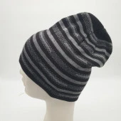 Gri İnce Çizgili Erkek Bere - 2