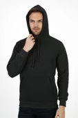Erkek Kalın Kapüşonlu Basic Sweatshirt - 2