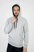 Erkek Kalın Kapüşonlu Basic Sweatshirt - 8