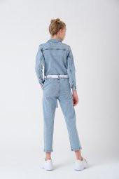 Mavi Kız Çocuk Denim Jean Kot Tulum 9-14 Yaş T1899 - 6