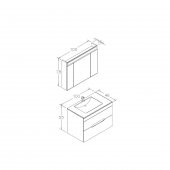 Orka Varna 100 cm Mat Antrasit Banyo Dolabı Takımı - 3