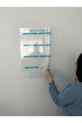 Weekly Planner Haftalık Planlayıcı Takvim Yazı Tahtası Akıllı Kağıt Tahta + Kalem 72x60 cm - 1