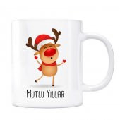 Yeni Yıl Kupa Bardak - Nole Şapkalı Geyikli - 1