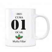 Yeni Yıl Kupa Bardak - Maarif Takvimli Kokina Çiçekli - 1