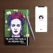 Frida Kahlo Defter - A5 Boy Yeşil Zeminli - 2