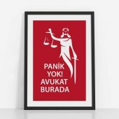 Avukatlara Özel Çerçevesiz Poster Panik Yok Avukat Burada Adalet Heykeli 35x50 cm - 1