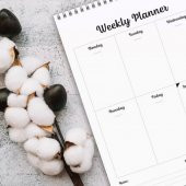 Haftalık Planlama Not Defteri Vintage Weekly Planner Gri - 1