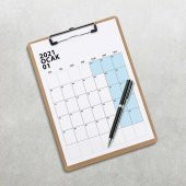 Sekreter Dosyalı Aylık Planlamalı Takvim A5 Boy Renkli - 1