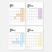 Sekreter Dosyalı Aylık Planlamalı Takvim A5 Boy Renkli - 4