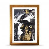 Soyut Siyah Beyaz Gold Poster Çerçeve - 21x30 cm A4 Boy - 3