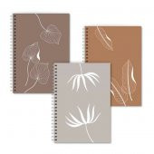 Üçlü Yaprak Kahverengi A5 Spiralli Defter - 1