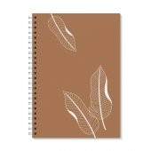 Üçlü Yaprak Kahverengi A5 Spiralli Defter - 3