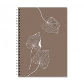 Üçlü Yaprak Kahverengi A5 Spiralli Defter - 4