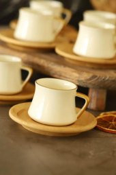 Bambum Rumeli - 6 Kişilik Kahve Fincan Takımı Yaldızlı - 4